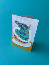 Load image into Gallery viewer, Pigeon Birthday Cake Greetings Card
