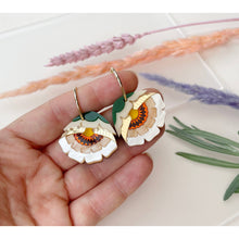 Load image into Gallery viewer, Caramel Isobel Floral Hoop Earrings
