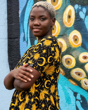 Load image into Gallery viewer, Rebel Romance Celestial Midi Stretch Smock Dress 
