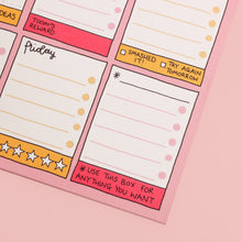 Load image into Gallery viewer, A5 Let&#39;s Get Busy Week Planner Notepad
