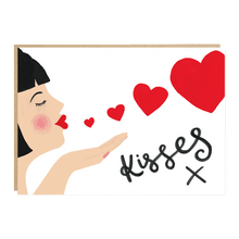 Load image into Gallery viewer, Blowing Kisses Love Greetings Card
