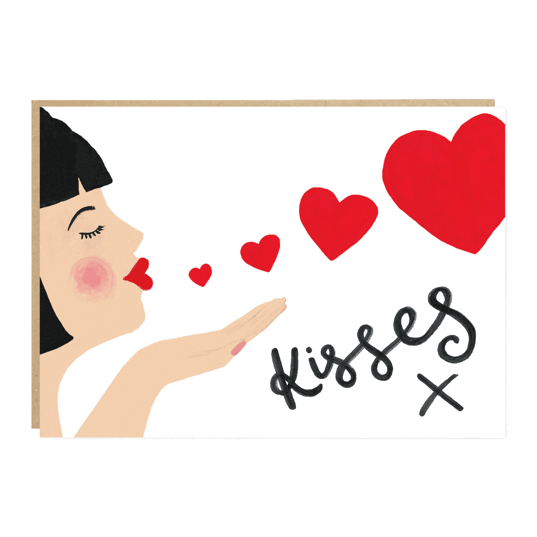 Blowing Kisses Love Greetings Card