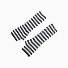 Load image into Gallery viewer, Black &amp; White Long Striped Wrist Warmer
