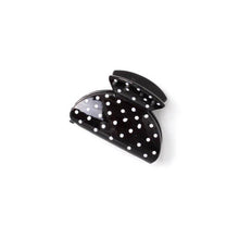 Load image into Gallery viewer, Black &amp; White Polka Dot Hair Claw Clip
