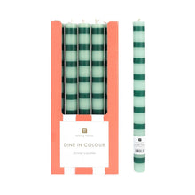 Load image into Gallery viewer, Green Stripe Straight Dinner Candle
