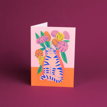 Load image into Gallery viewer, Orange Bouquet Cat Greetings Card
