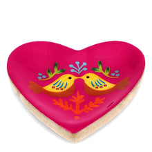 Load image into Gallery viewer, Birds Wooden Heart-Shaped Trinket Dish
