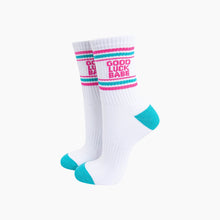Load image into Gallery viewer, Good Luck Babe Organic Cotton Sports Socks in White
