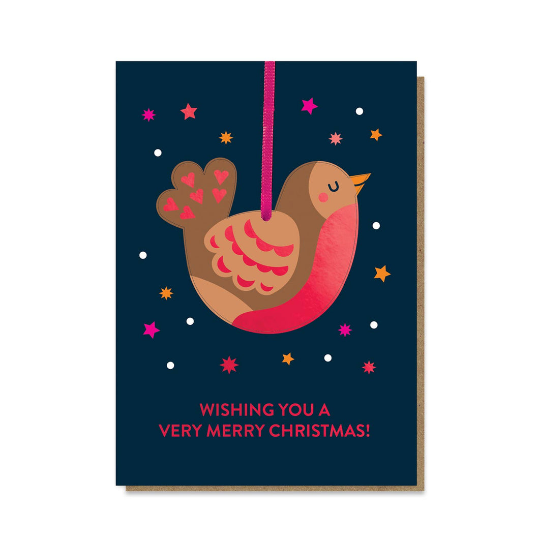 Little Robin Pop-out Bauble Christmas Card