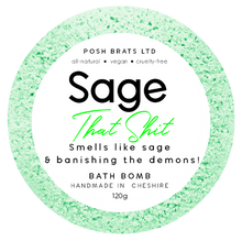 Load image into Gallery viewer, Sage That Shit! Handmade Smudge Bath Bomb

