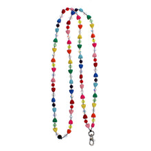 Load image into Gallery viewer, Rainbow Heart Beaded Phone Chain
