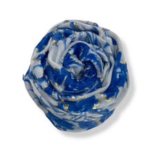 Load image into Gallery viewer, Blue Summer Leaves Print Scarf
