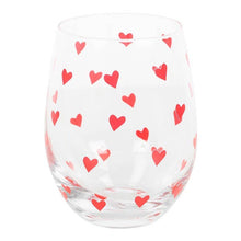 Load image into Gallery viewer, Heart Print Stemless Glass
