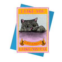 Load image into Gallery viewer, I Like You Cat Greetings Card
