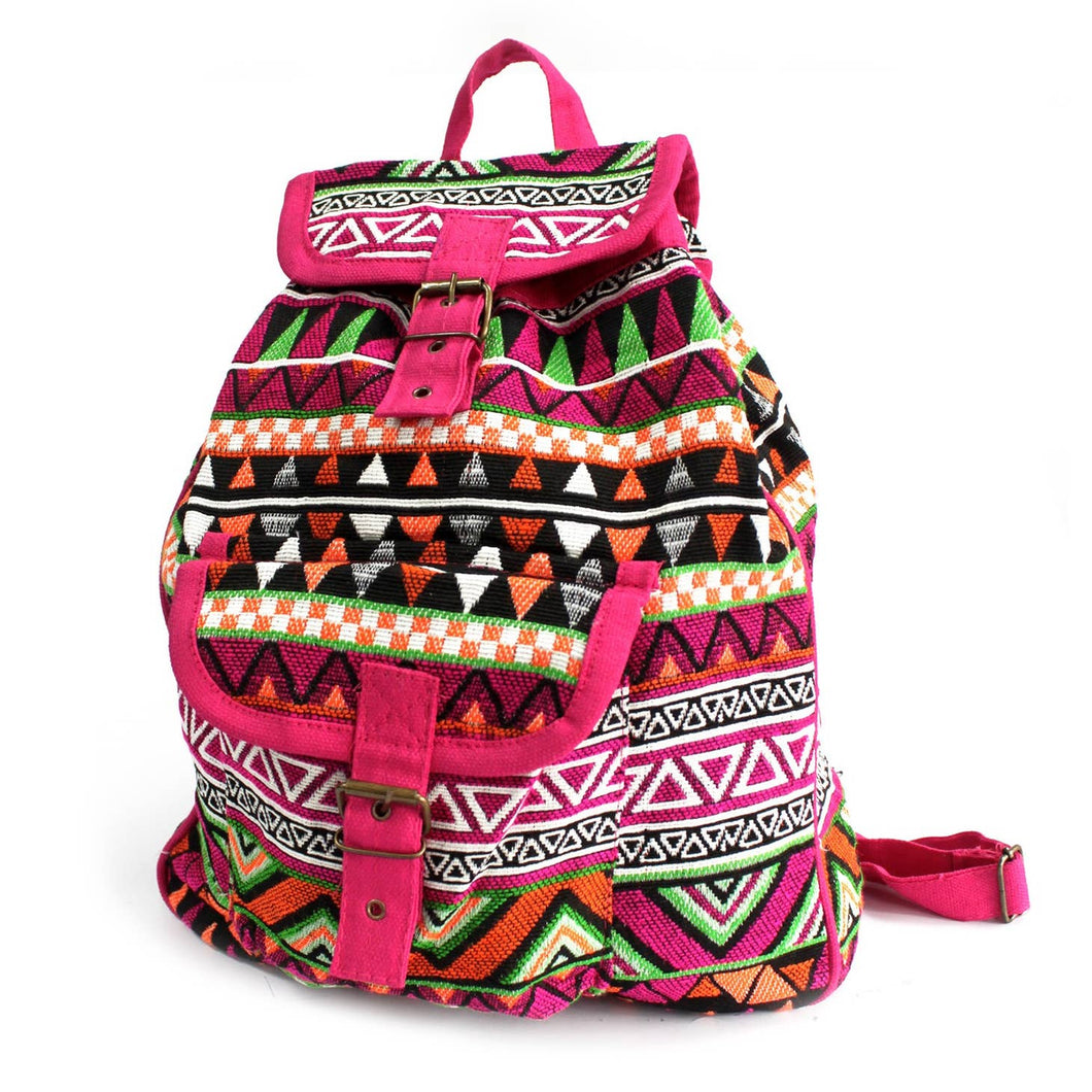 Pink Jacquard Backpack