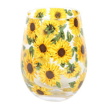 Load image into Gallery viewer, Sunflower Print Stemless Glass
