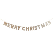Load image into Gallery viewer, Merry Christmas Wood Glitter Banner
