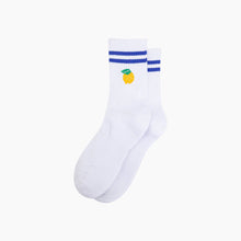 Load image into Gallery viewer, Lemon Organic Cotton Sports Socks in White
