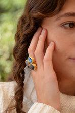 Load image into Gallery viewer, Blue Triple Stone Ring
