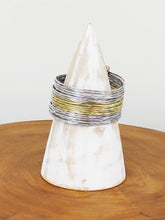 Load image into Gallery viewer, Silver &amp; Gold Wide Cuff Bangle
