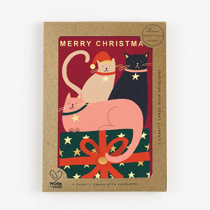 Cats Pack of 5 Charity Christmas Cards