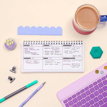Load image into Gallery viewer, Blue &amp; Green Ringbound Week Planner
