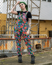 Load image into Gallery viewer, Rebel Romance Tattoo Floral Stretch Dungarees 
