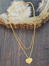 Load image into Gallery viewer, Gold Double Strand Heart Necklace
