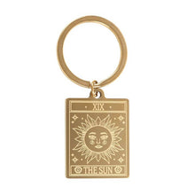 Load image into Gallery viewer, The Sun Vintage Tarot Card Keyring
