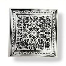 Load image into Gallery viewer, Ornate Folk Floral Border Square Scarf
