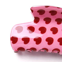 Load image into Gallery viewer, Red &amp; Pink Heart Print Hair Claw Clamp

