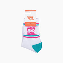 Load image into Gallery viewer, Good Luck Babe Organic Cotton Sports Socks in White
