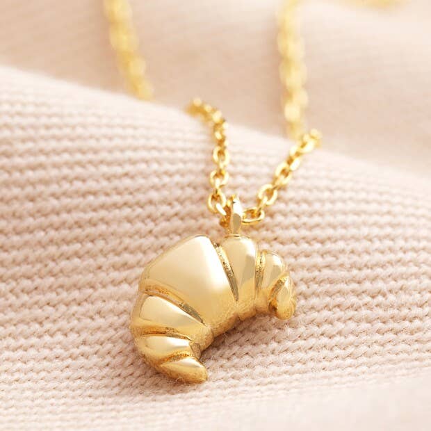 Gold Croissant Pendant Necklace