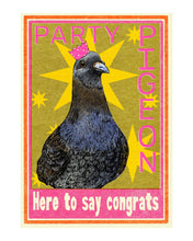 Load image into Gallery viewer, Party Pigeon Congratulations Greetings Card
