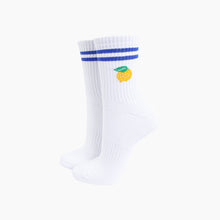 Load image into Gallery viewer, Lemon Organic Cotton Sports Socks in White
