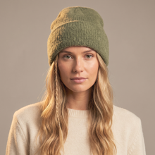Load image into Gallery viewer, Textured Beanie Hat in Moss Green
