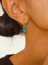 Load image into Gallery viewer, Natural Agate Twisted Huggie Hoop Earrings
