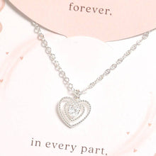 Load image into Gallery viewer, Silver Heart Necklace with Card
