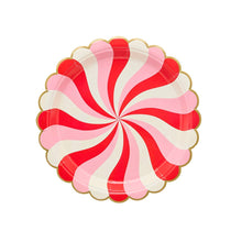 Load image into Gallery viewer, Pack of 8 Candy Swirl Paper Plates

