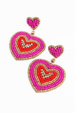 Load image into Gallery viewer, Pink Ripple Heart Earrings
