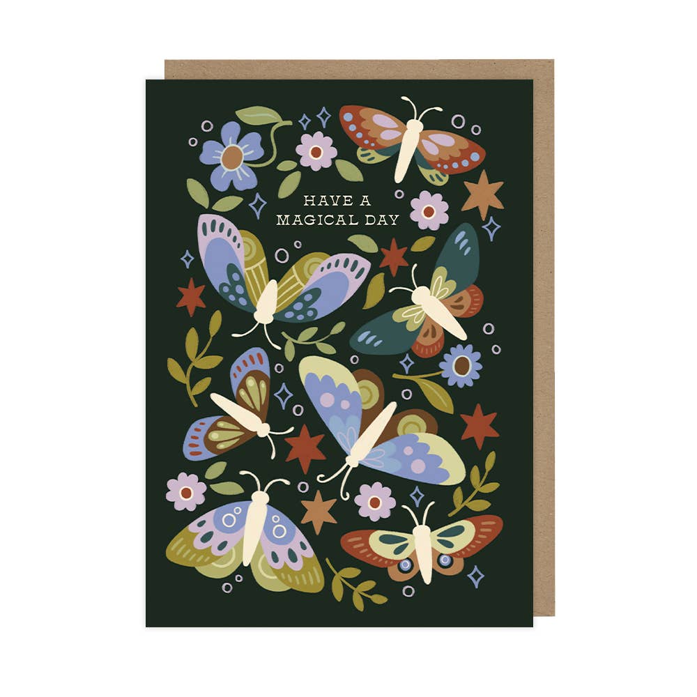 Moths Magical Birthday Greetings Card