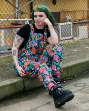 Load image into Gallery viewer, Rebel Romance Tattoo Floral Stretch Dungarees 
