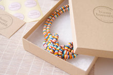 Load image into Gallery viewer, Geometric Candy Print Fabric Knot Necklace
