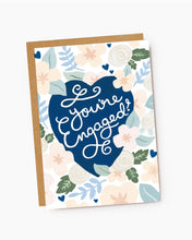 Load image into Gallery viewer, Floral Hand Lettered Engagement Greetings Card
