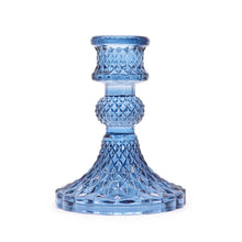 Load image into Gallery viewer, Blue Glass Vintage Candle Holder

