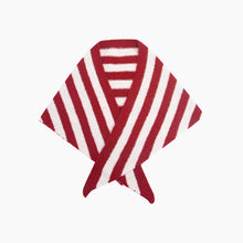 Load image into Gallery viewer, Striped Knitted Triangle Scarf in Red &amp; Cream
