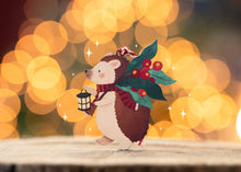 Load image into Gallery viewer, Handmade Hedgehog &amp; Lantern Christmas Decoration
