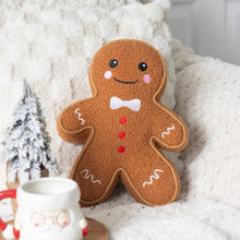 Load image into Gallery viewer, Gingerbread Man Boucle Christmas Cushion
