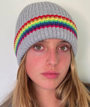 Load image into Gallery viewer, Light Grey Rainbow Hat
