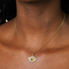 Load image into Gallery viewer, Tiger&#39;s Eye Pendant Necklace in Gold
